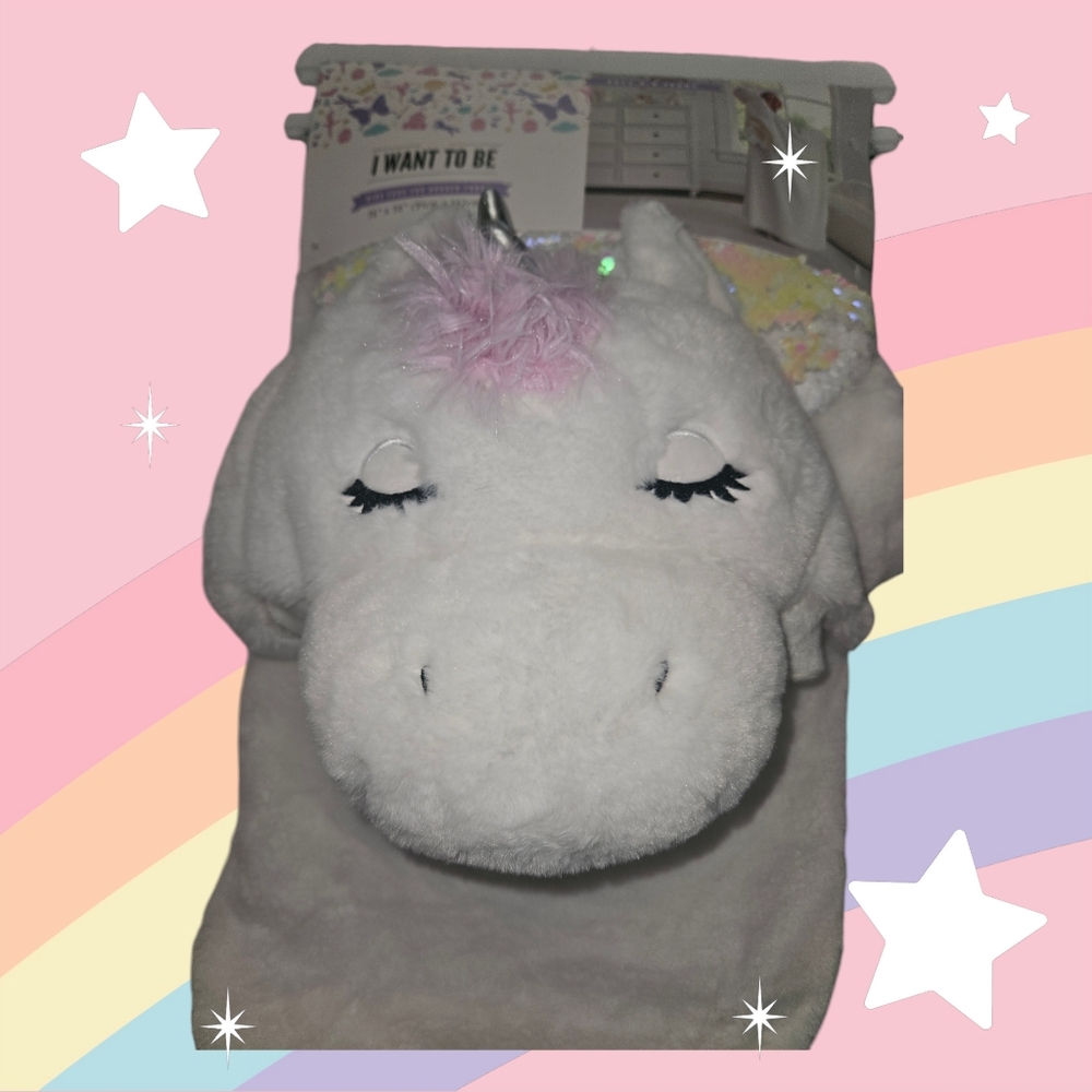 Unicorn Hooded throw
